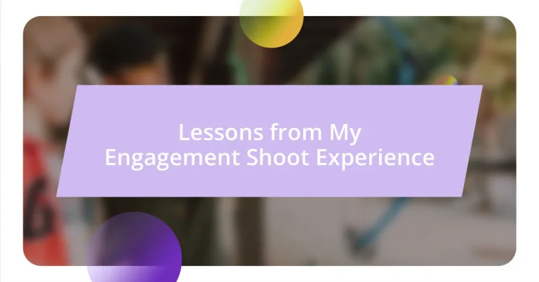 Lessons from My Engagement Shoot Experience