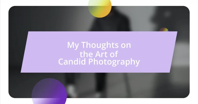 My Thoughts on the Art of Candid Photography