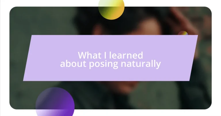 What I learned about posing naturally