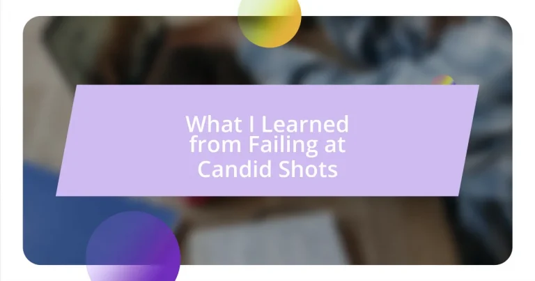 What I Learned from Failing at Candid Shots